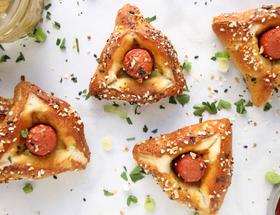 Pretzel Hamantaschen with Hot Dogs Pretzel Hamantaschen with Hot Dogs