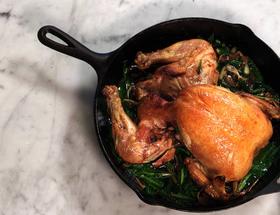 Roast Chicken With Caramelized Ramps, Garlic and Capers Roast Chicken With Caramelized Ramps, Garlic and Capers